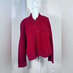Liz Claiborne Country Essentials.  True Red Button-Up Wool Jacket.